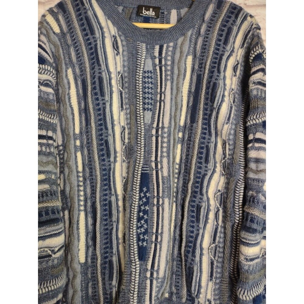 Bella Medium Sweater Wool Blue Gray Australian 100% New Wool COOGI Style *READ